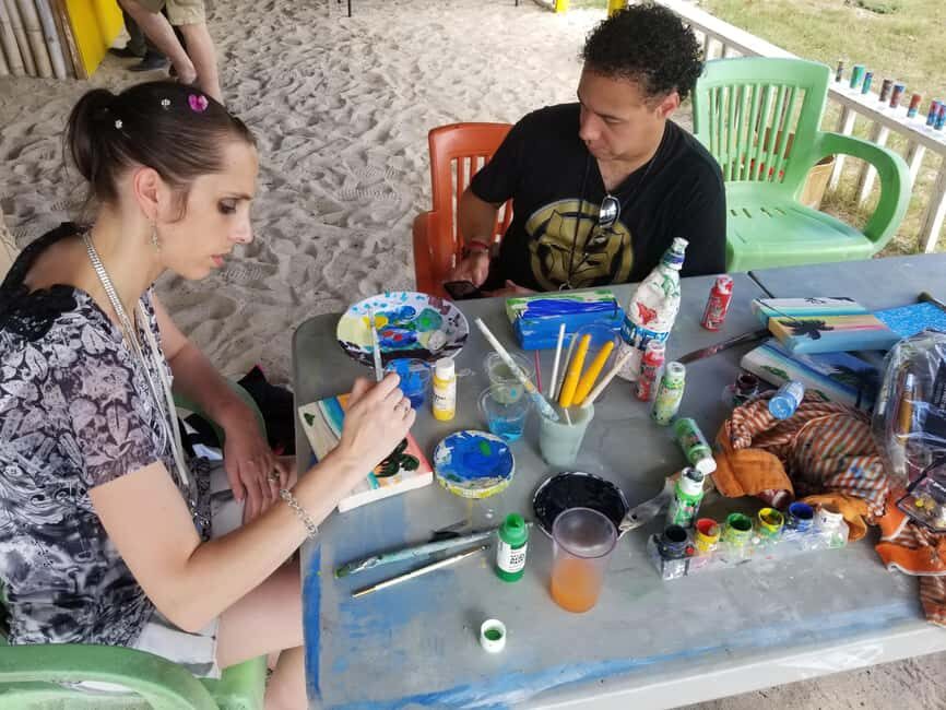 Sip & Paint with lunch on exciting Ffryes Tiki beach Bar - Price and Logistics: Is $65 Good Value?