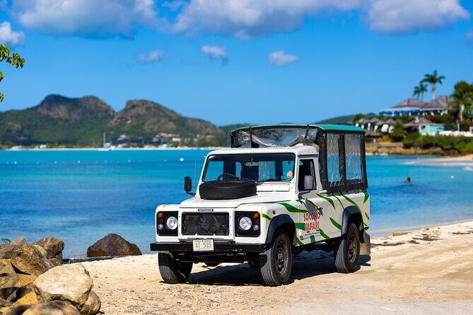 SoCoHo Jeep Safari - Historical Sites - Lunch - Beach - Cricket Stadium Stop: Sir Viv Richards and the Local Sports Pulse